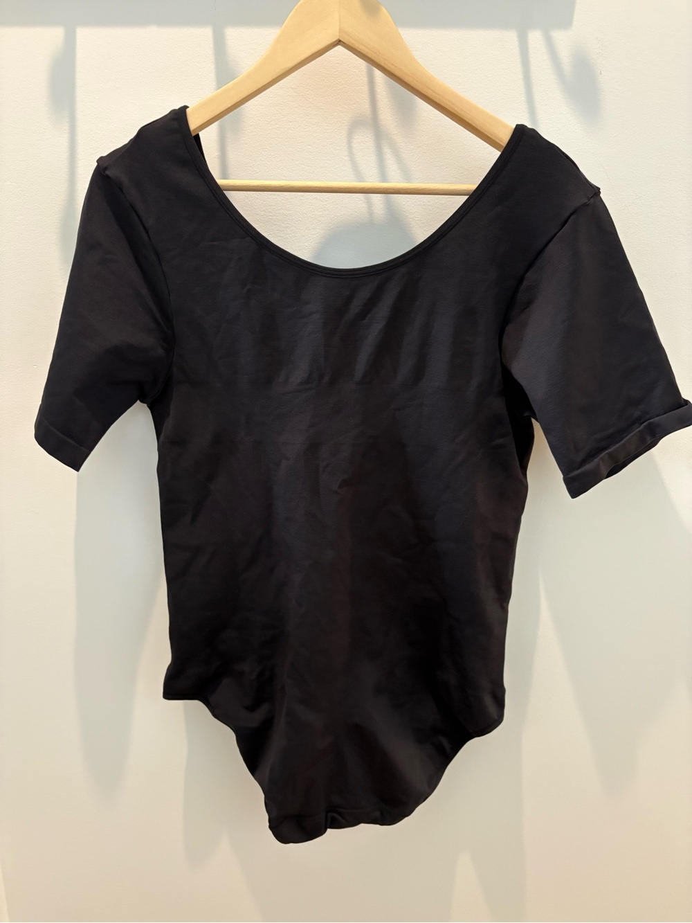 Shapermint Black Short-Sleeve Scoop Neck Bodysuit - Picture 4 of 5